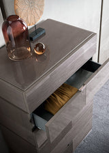 ALF Italia Athena tall chest in greige high gloss
