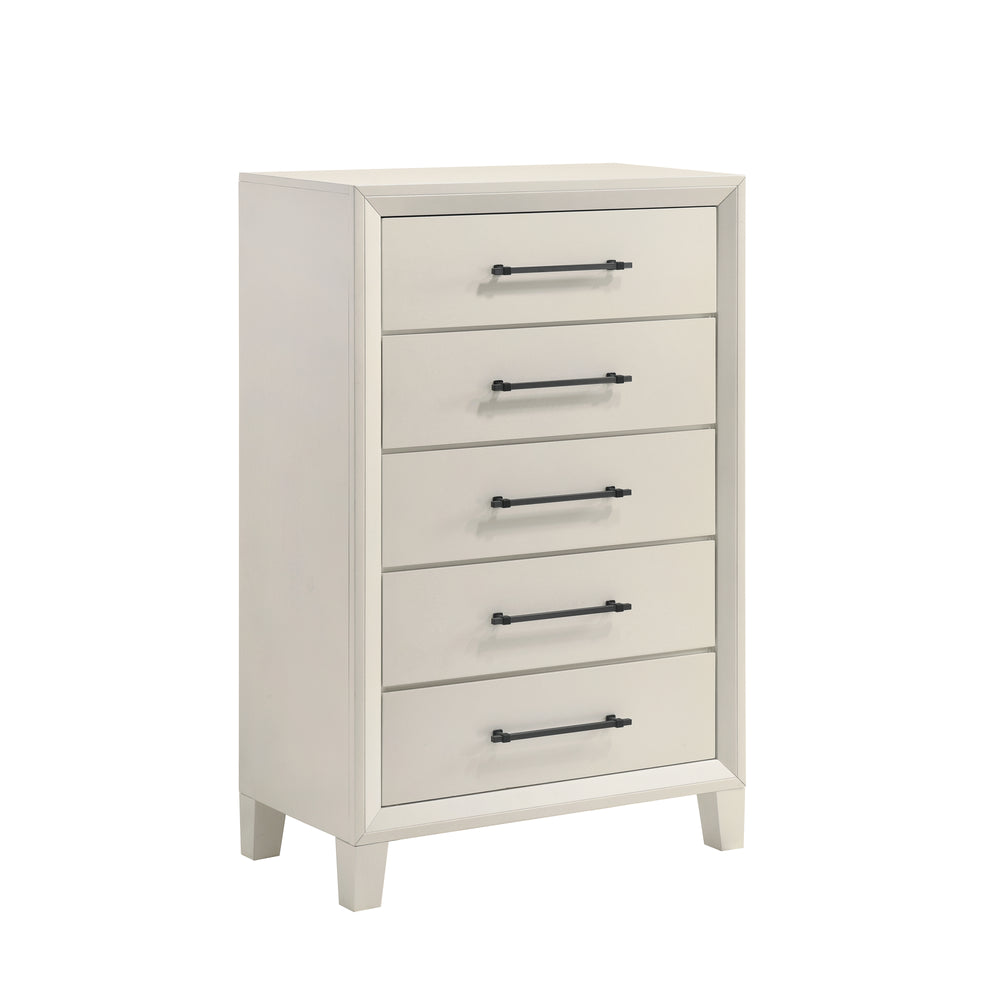 Ballard 5 Drawer Chest-White