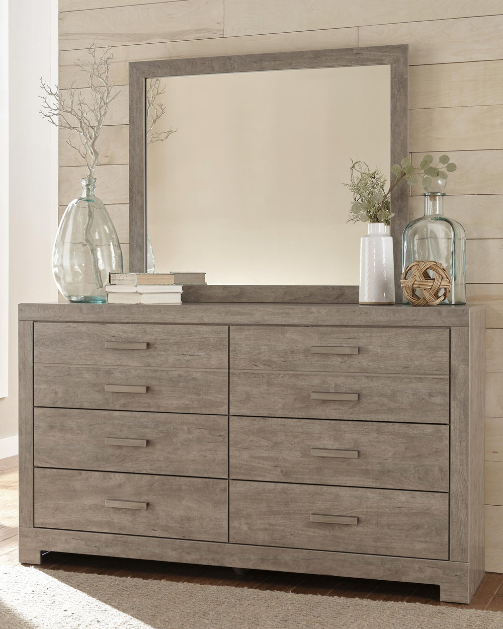 Culverbach King Panel Bed, Dresser, Mirror and Chest - Gray (8)
