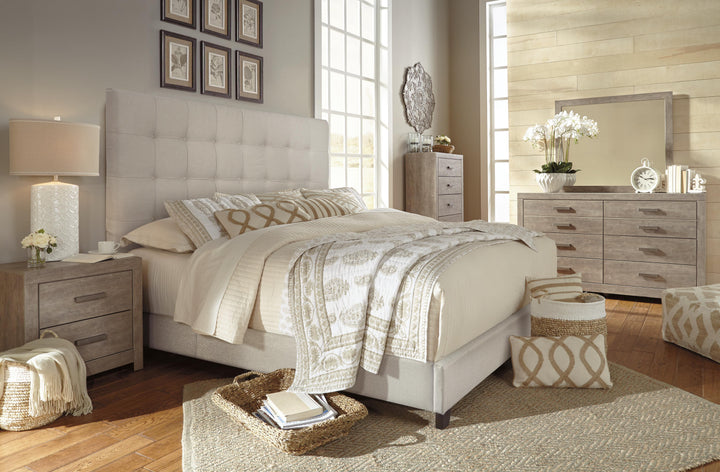 Dolante King Upholstered Bed - Beige (6)