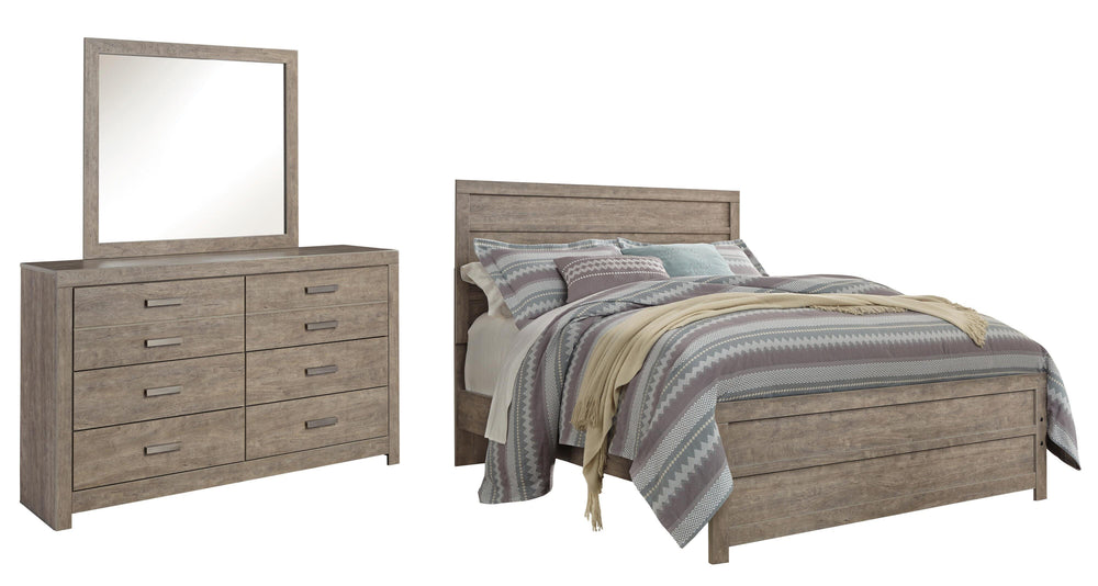 Culverbach Queen Panel Bed, Dresser and Mirror - Gray (2)