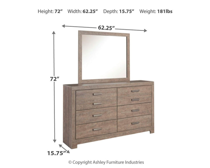Culverbach Queen Panel Bed with Dresser and Mirror, Chest and 2 Nightstands - Gray (14)