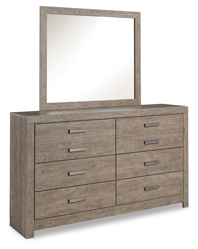 Culverbach Queen Panel Bed, Dresser, Mirror, Chest and 2 Nightstands - Gray (2)