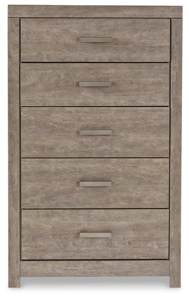 Culverbach King Panel Bed, Dresser, Mirror and Chest - Gray (5)