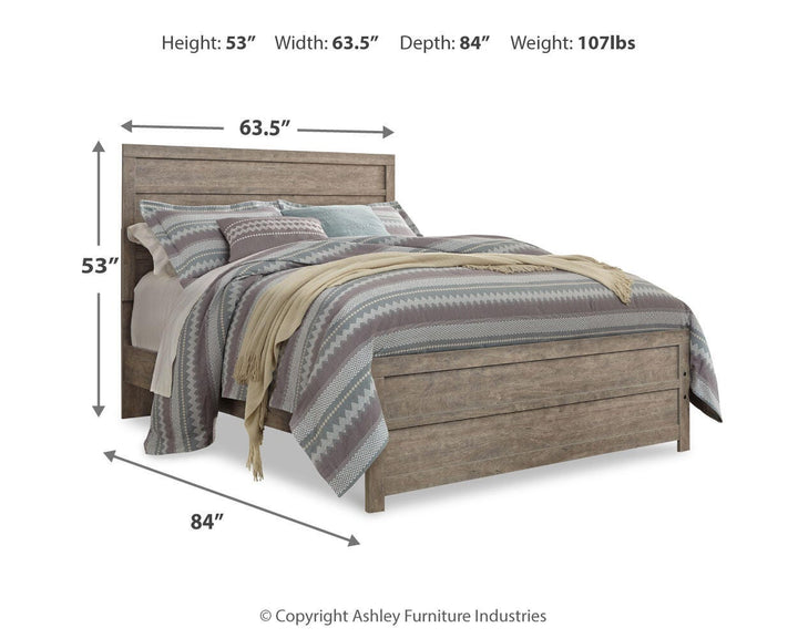 Culverbach Queen Panel Bed with Dresser and Mirror, Chest and 2 Nightstands - Gray (15)