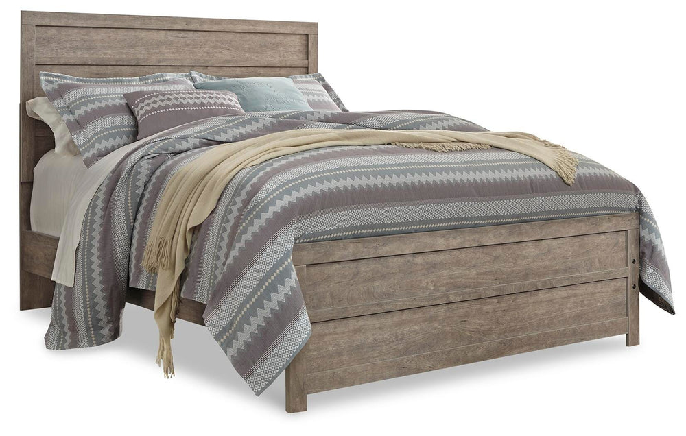 Culverbach Queen Panel Bed, Dresser, Mirror, Chest and 2 Nightstands - Gray (3)