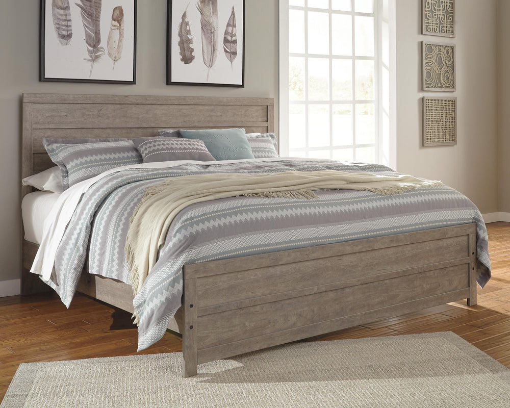 Culverbach King Panel Bed, Dresser, Mirror and Chest - Gray (11)