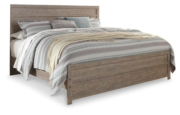 Culverbach King Panel Bed, Dresser, Mirror and Chest - Gray (3)
