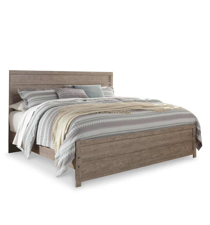 Culverbach King Panel Bed, Dresser and Mirror - Gray (4)
