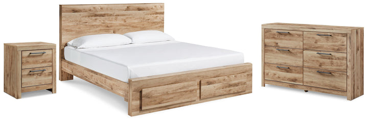 Hyanna King Panel Storage Bed with Dresser and Nightstand - Tan Brown (1)