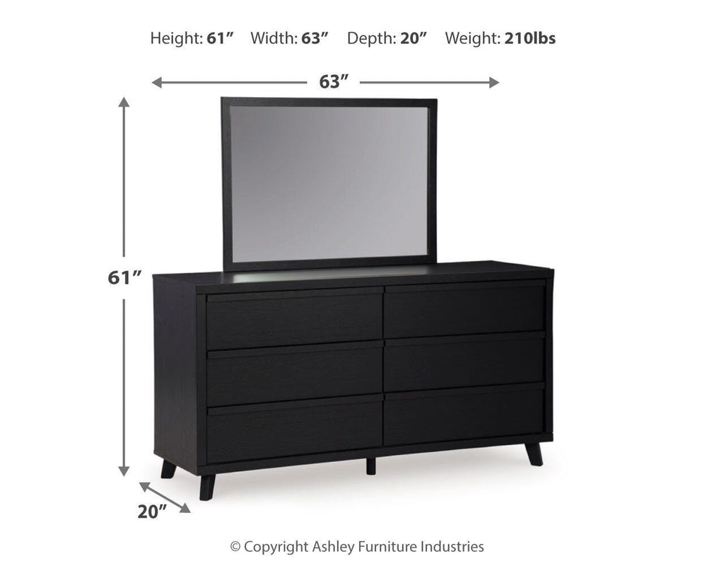 Danziar Queen Panel Platform Bed, Dresser and Mirror (3)