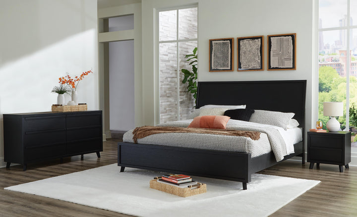 Danziar King Panel Bed, Dresser and Nightstand - Black (1)