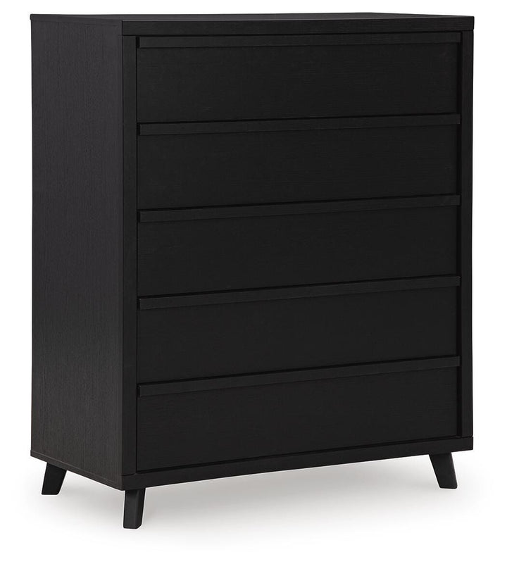 Danziar Wide Chest of Drawers - Black (1)