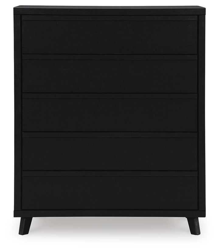 Danziar Wide Chest of Drawers - Black (4)