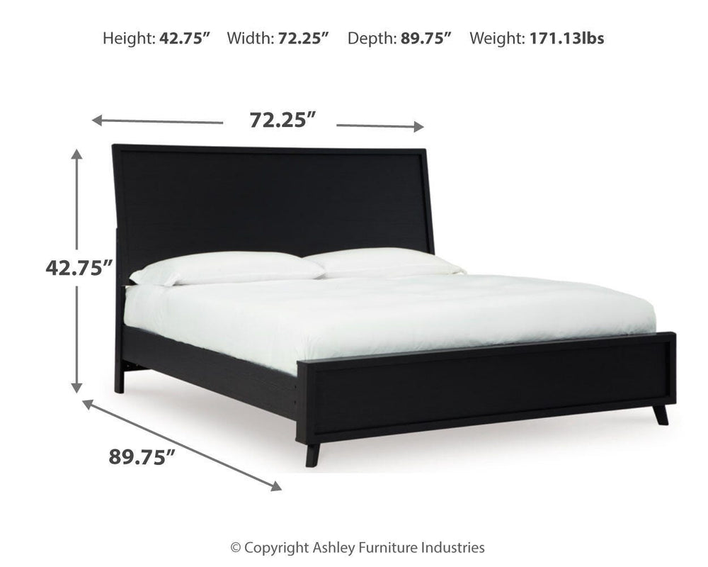 Danziar Queen Panel Platform Bed and 2 Nightstands (6)
