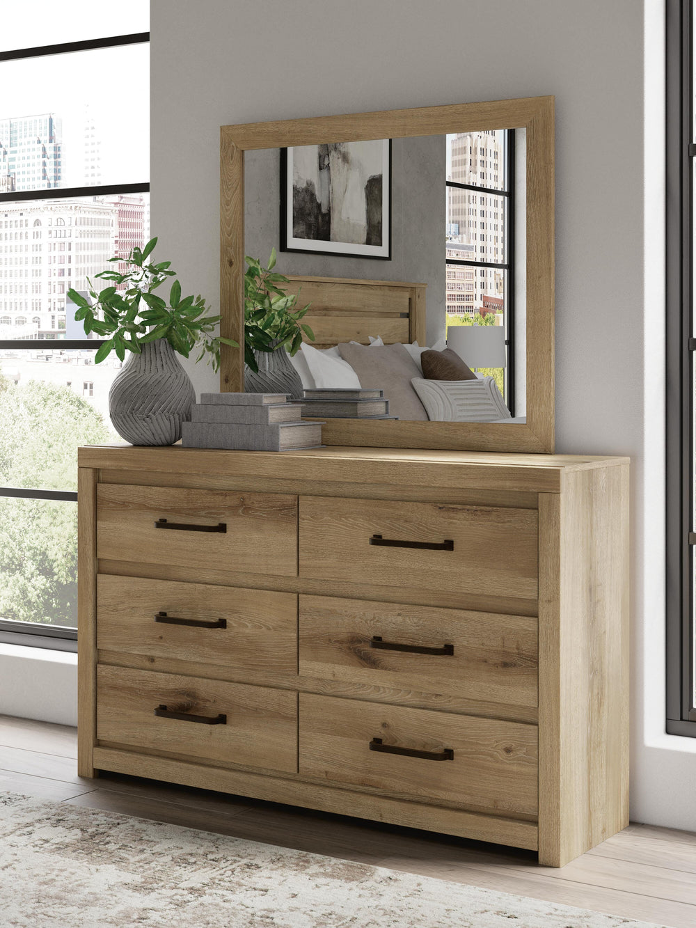 Brozmont Dresser and Mirror - Tan