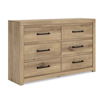 Brozmont Queen Panel Bed, Dresser, Mirror, Chest and Nightstand