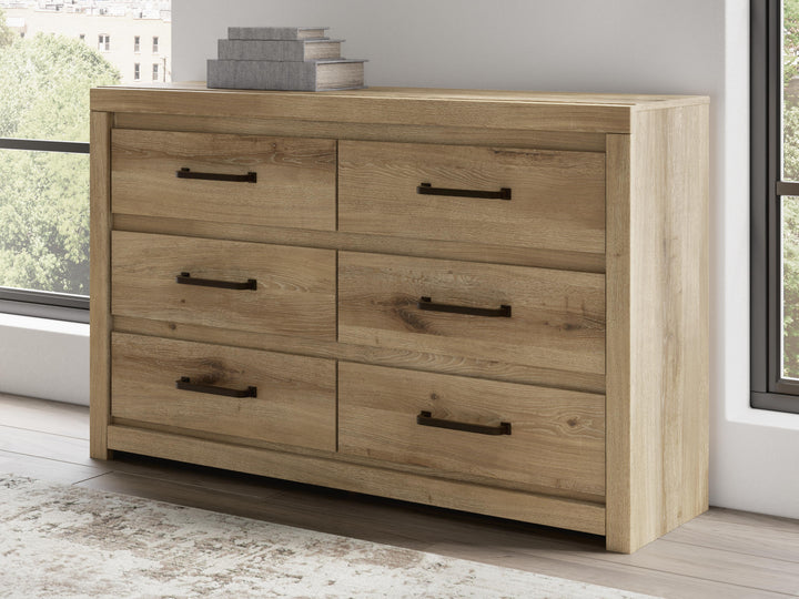 Brozmont Queen Panel Bed, Dresser, Mirror, Chest and Nightstand