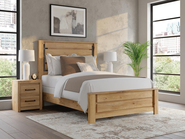 Brozmont Queen Panel Bed - Tan