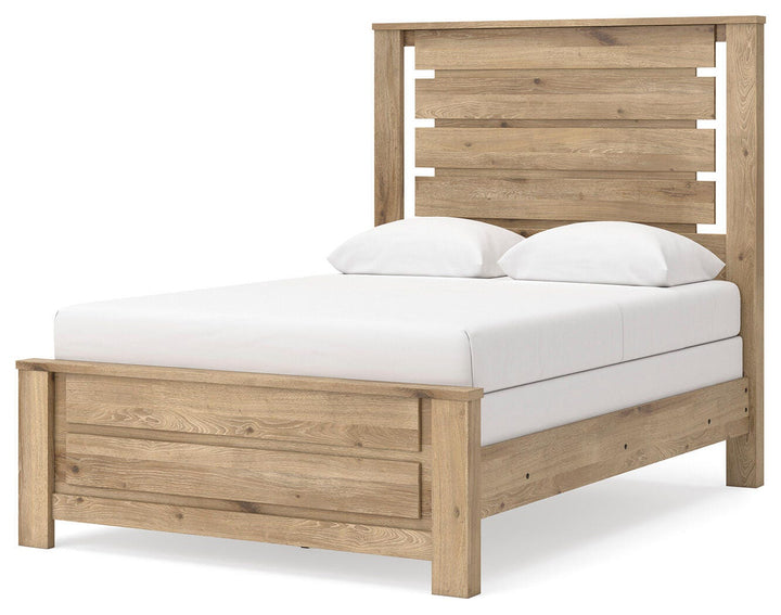 Brozmont Full Panel Bed - Tan (4)