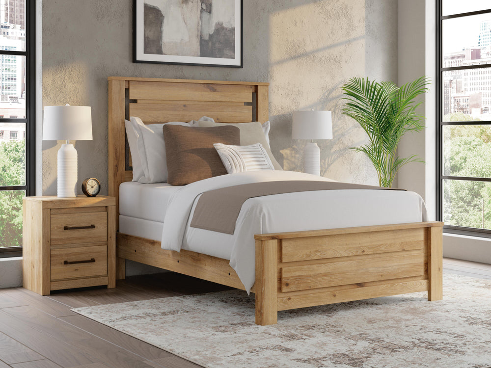 Brozmont Full Panel Bed - Tan (2)