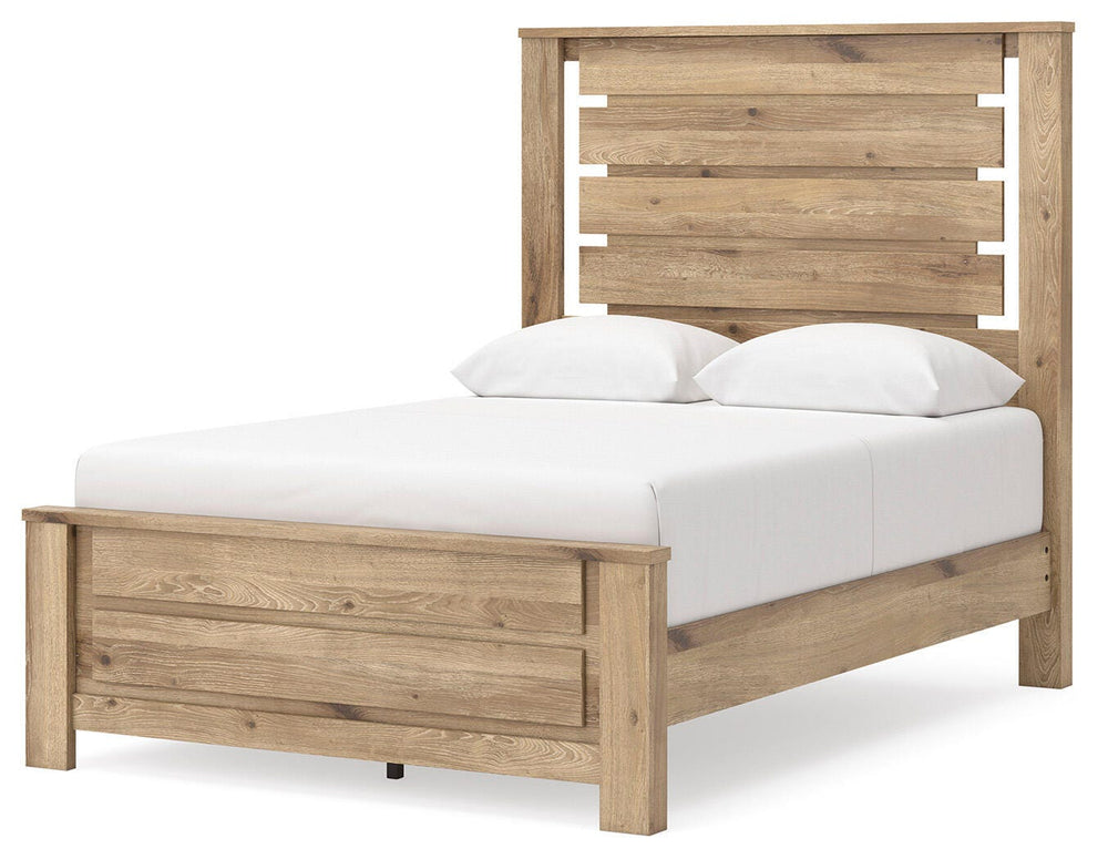 Brozmont Full Panel Platform Bed - Tan (4)
