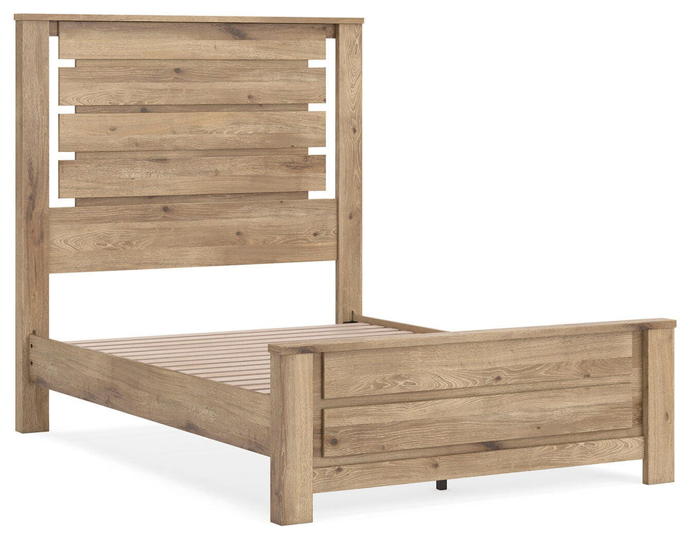 Brozmont Full Panel Platform Bed - Tan (3)