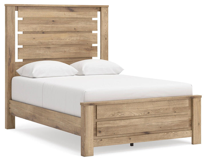 Brozmont Full Panel Platform Bed - Tan (1)