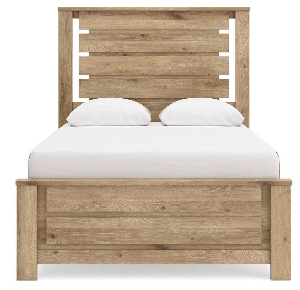 Brozmont Full Panel Platform Bed - Tan (5)