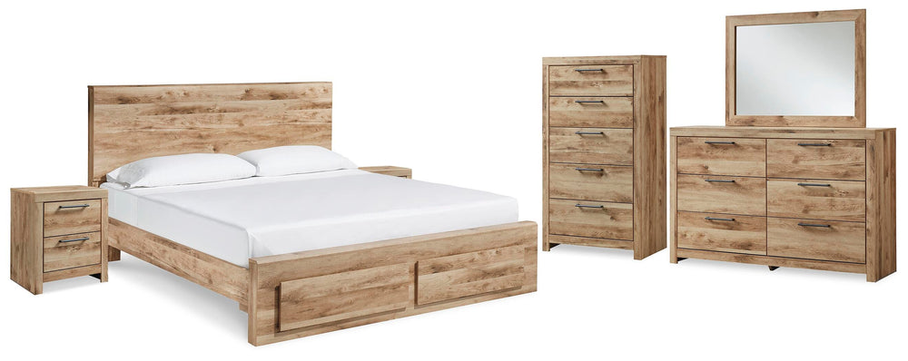 Hyanna Queen Panel Storage Bed, Dresser, Mirror, Chest and 2 Nightstands (1)