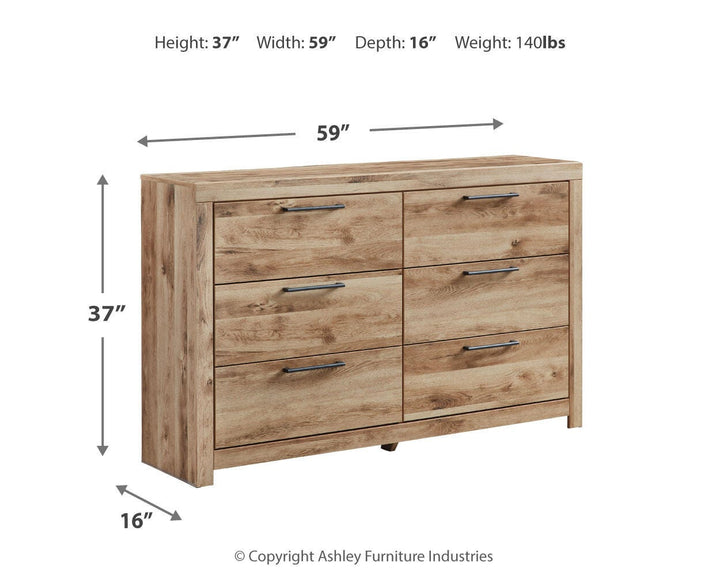 Hyanna Queen Storage Bed, Dresser and 2 Nightstands - Tan Brown (11)