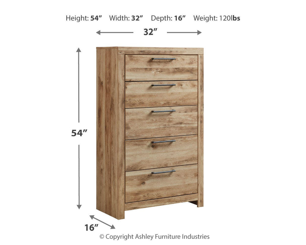 Hyanna Queen Storage Bed, Chest and Nightstand - Tan Brown (16)