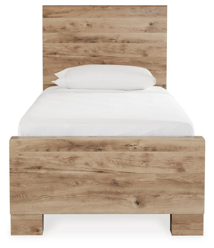 Hyanna Twin Panel Bed with 2 Side Storage - Beige (4)