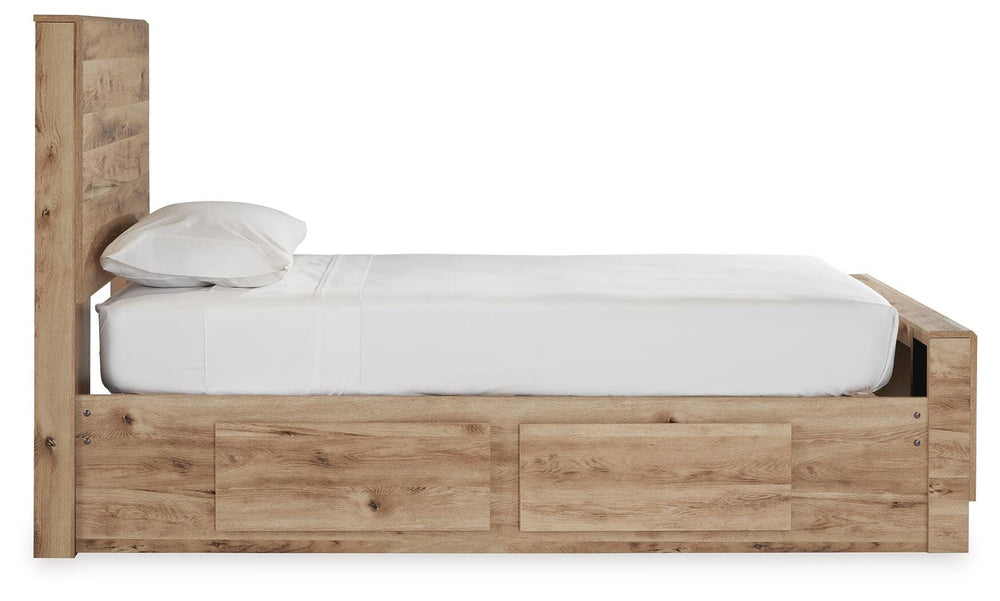Hyanna Twin Panel Bed with 2 Side Storage - Beige (5)