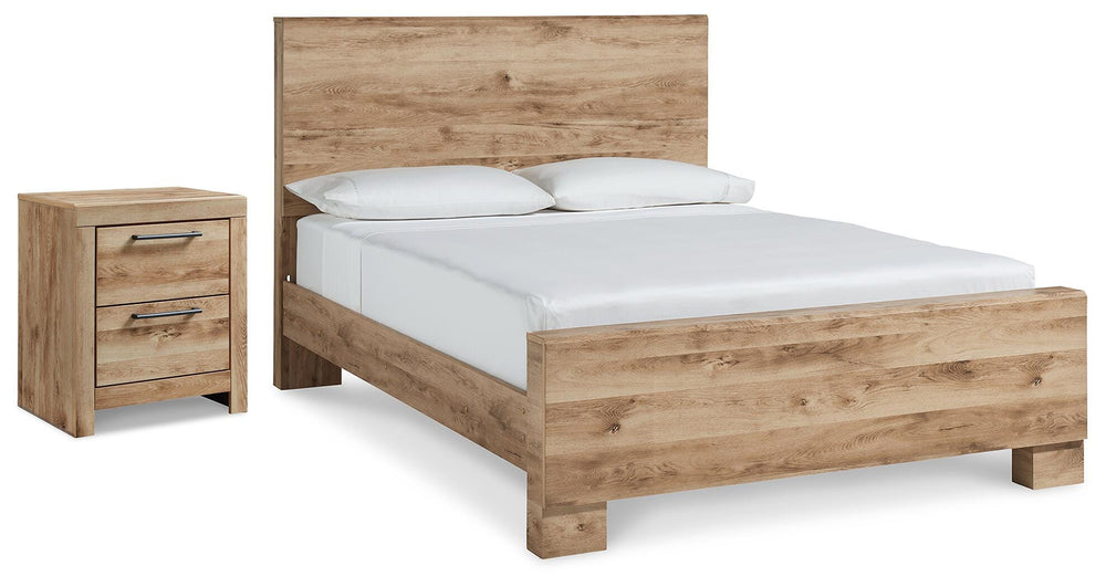 Hyanna Queen Panel Bed and Nightstand (1)