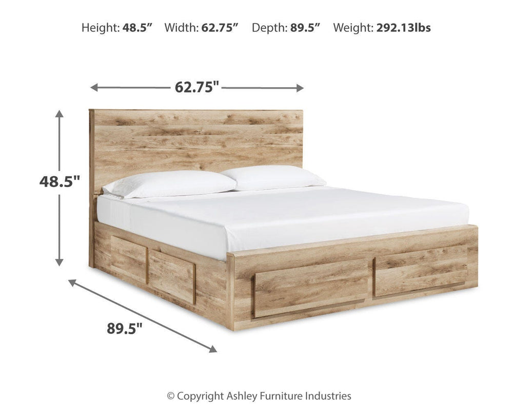 Hyanna Queen Panel Storage Bed with 2 Side Storage, Dresser and Mirror - Tan Brown (9)