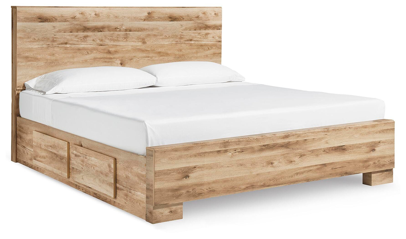 Hyanna King Panel Bed with 2 Side Storage - Beige (1)