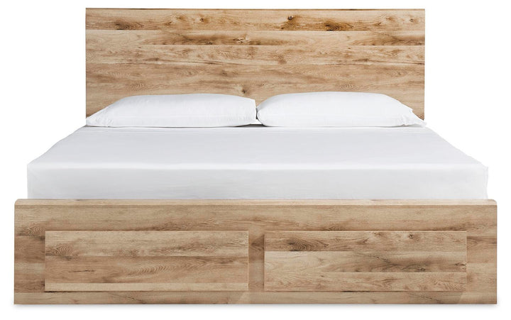 Hyanna Queen Panel Storage Bed with 1 Side Storage, Dresser and Mirror - Tan Brown (4)