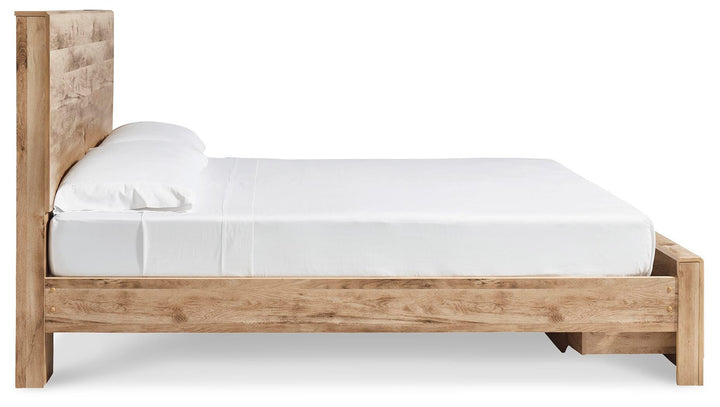 Hyanna King Panel Storage Bed, Dresser, Mirror and Nightstand - Tan Brown (7)