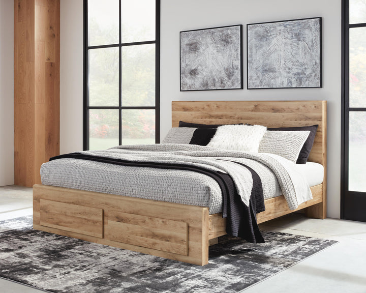 Hyanna Queen Storage Bed, Chest and Nightstand - Tan Brown (19)
