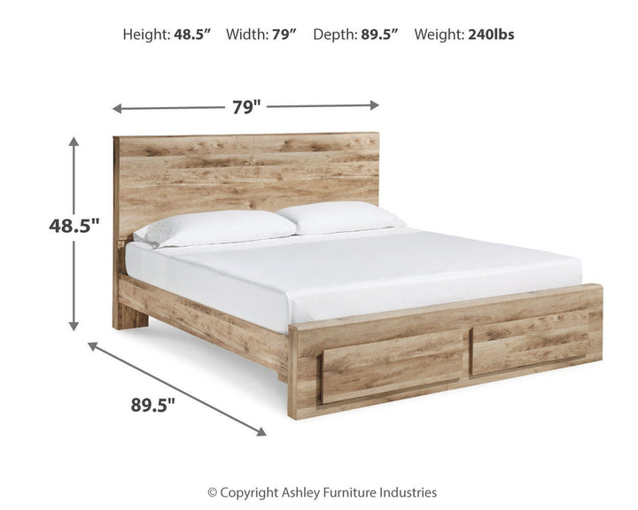 Hyanna King Panel Storage Bed, Dresser and Mirror - Tan Brown (9)