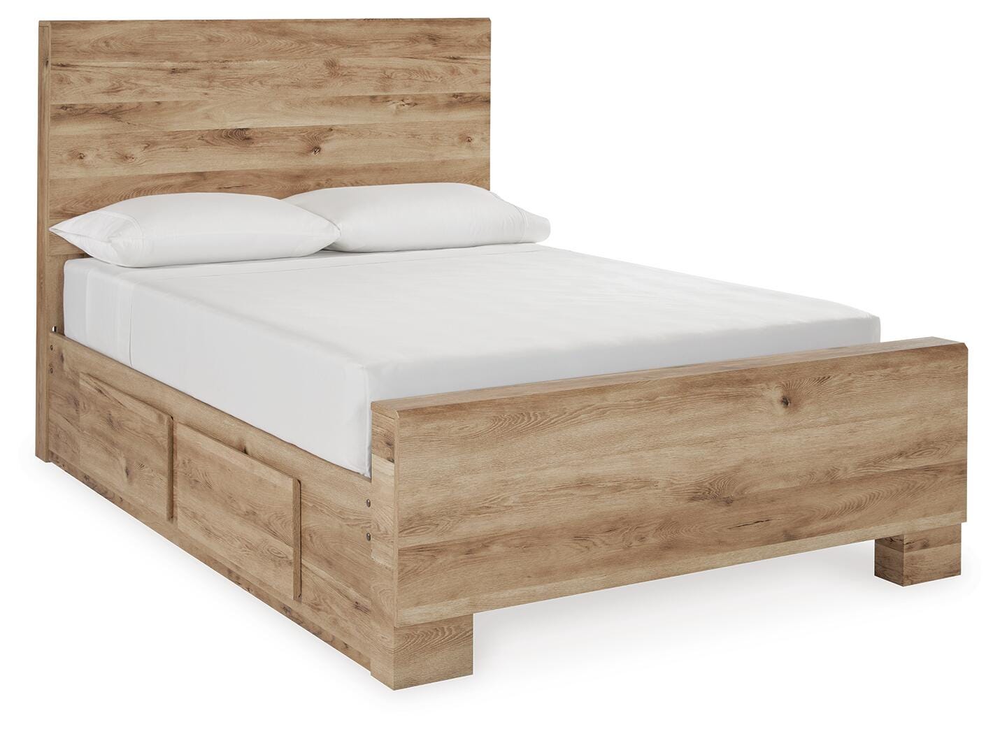 Hyanna Full Panel Bed with 1 Side Storage - Beige (1)