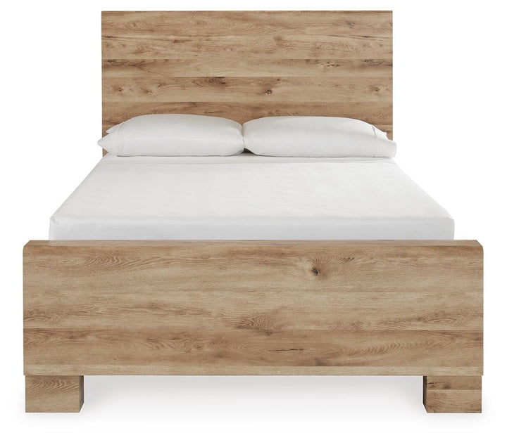 Hyanna Full Panel Bed with 2 Side Storage - Beige (4)