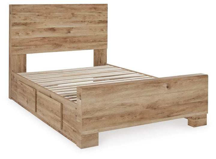 Hyanna Full Panel Bed with 2 Side Storage - Beige (3)
