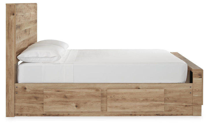Hyanna Full Panel Bed with 2 Side Storage - Beige (5)