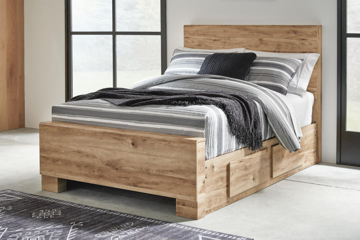 Hyanna Full Panel Bed with 2 Side Storage - Beige (2)
