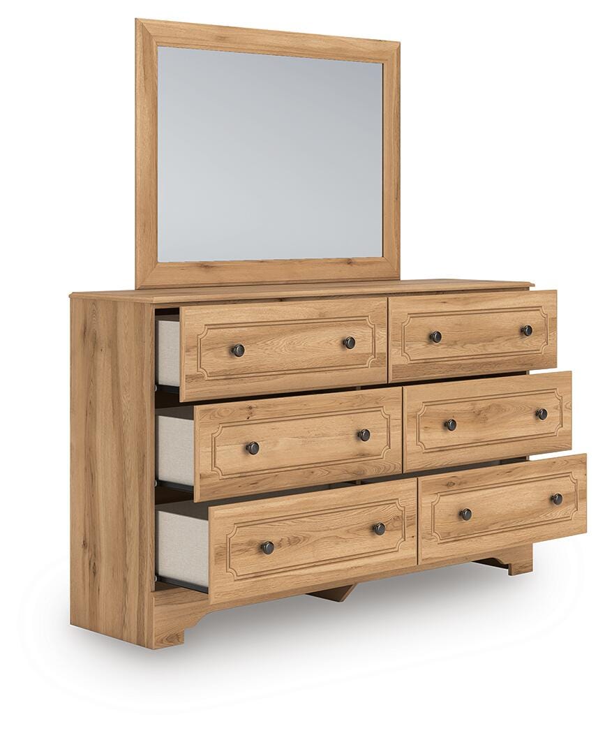 Aleaport Dresser and Mirror - Light Brown (2)