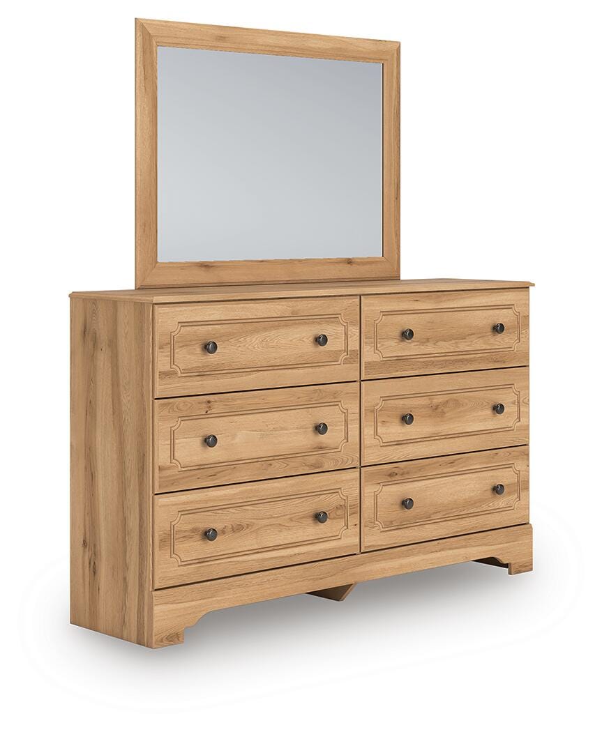 Aleaport Dresser and Mirror - Light Brown (3)