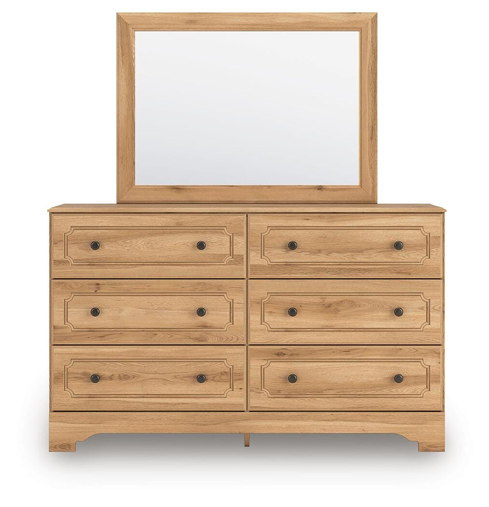 Aleaport Dresser and Mirror - Light Brown (5)