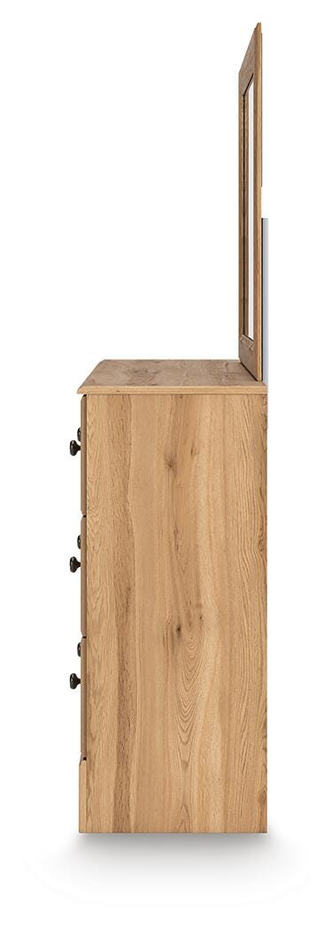 Aleaport Dresser and Mirror - Light Brown (7)